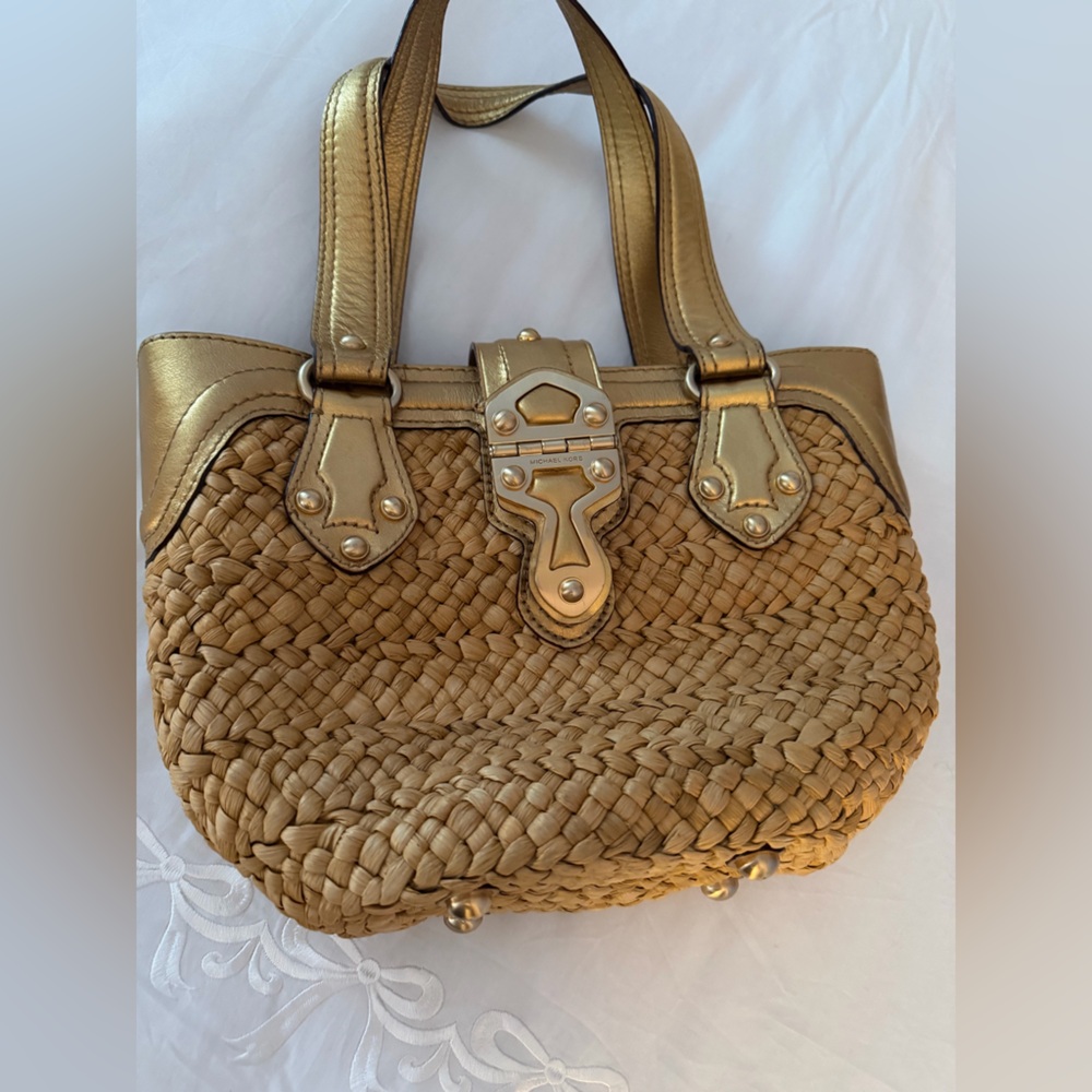 MICHAEL Michael Kors Gold Woven Shoulder Bag